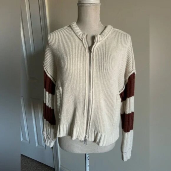 Anthropologie pilcro Tiger cable knit icon zip up sweater size XS - Picture 3 of 11